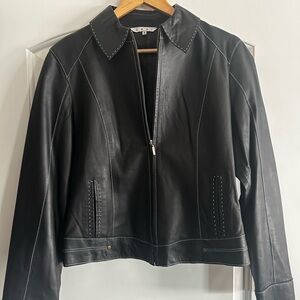 Cabi Black Leather Jacket size 8